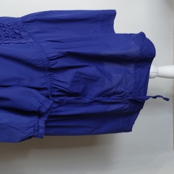 Apt. 9 Woman Royal Blue Babydoll Style Top size 1X Apt 9 short sleeve brocade - Picture 4 of 12